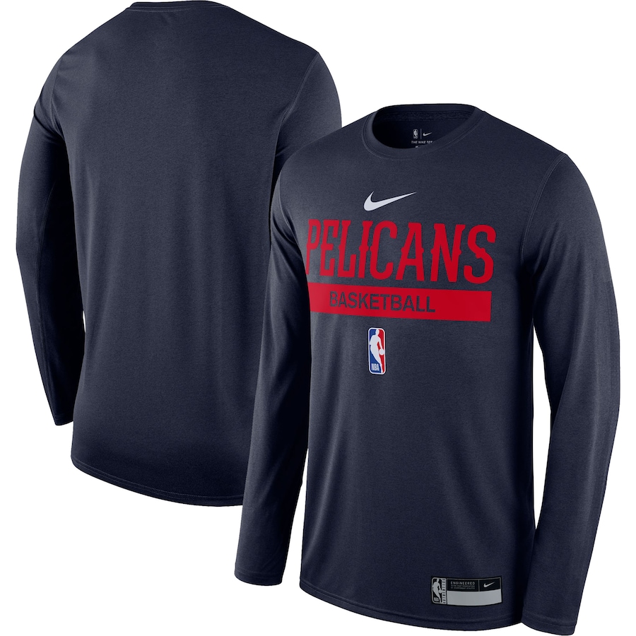 Men's New Orleans Pelicans Navy 2022/23 Legend On-Court Practice Performance Long Sleeve T-Shirt